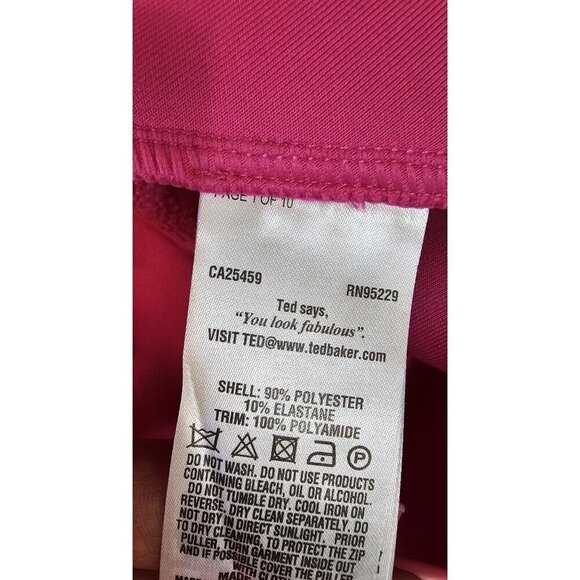 BNWT TED BAKER London Zaffron Embroidered Fit & Flare Dress Barbie Pink - Picture 15 of 15